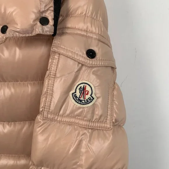 Moncler Bady Nude Hooded Quilted Down Jacket With Logo Patch & Zippered Pockets